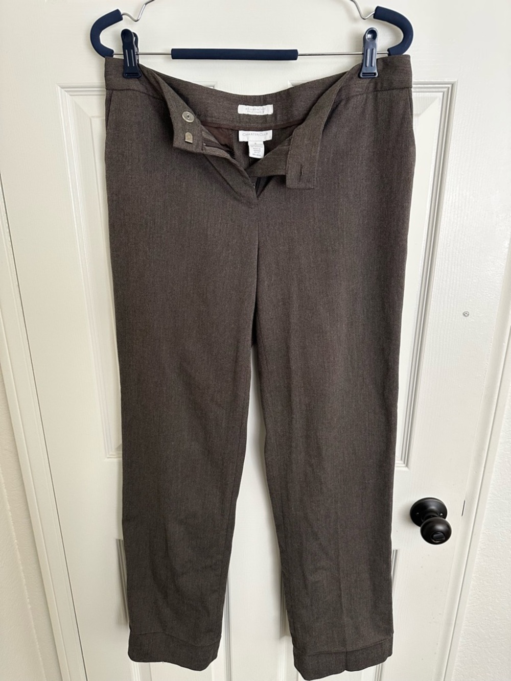 Charter Club Allison Fit Brown Herringbone Women’s Dress Pants Trousers 6